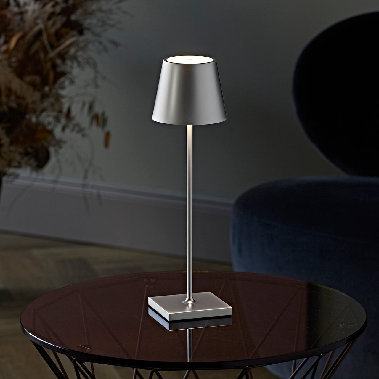 Dimbare Zwarte Tafellamp met Aanraakbediening – Oplaadbare en Draadloze Aluminium Lamp 38 cm 7