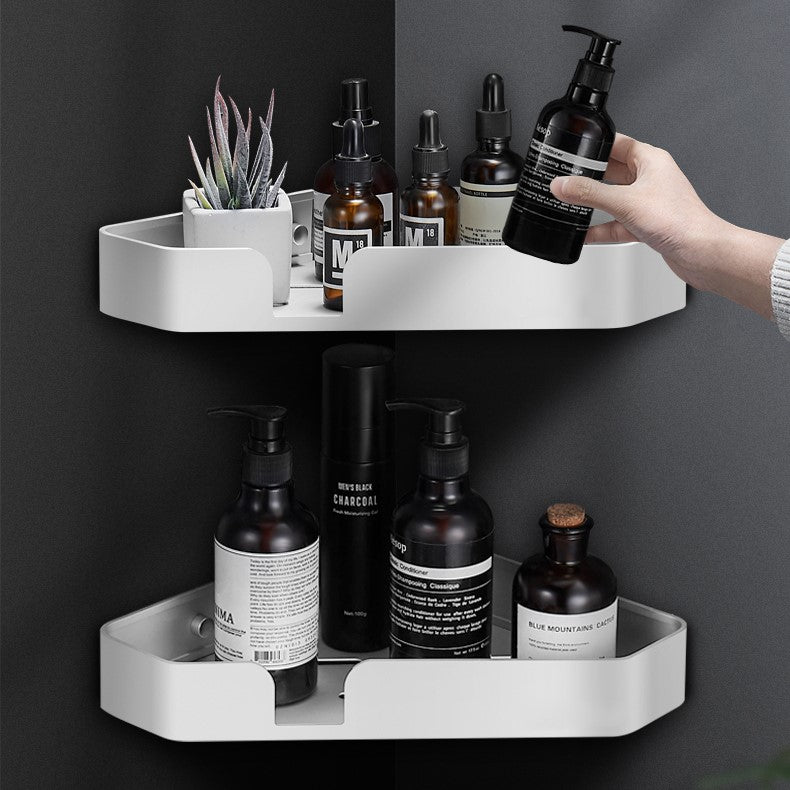 Doucherek Zonder Boren - Hoekrek RVS Set van 2 voor Georganiseerde Douche, Compact en Duurzaam 2