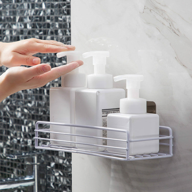 Doucherek Zonder Boren – Zelfklevend Wit RVS Doucherekje voor Shampoo en Douchegel, Eenvoudige Installatie zonder Schade 1