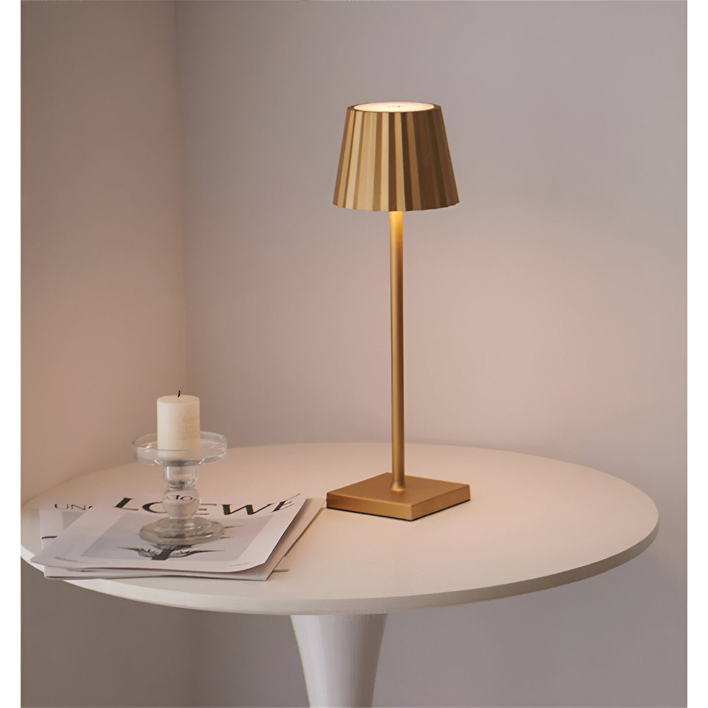 Draadloze Dimbare Tafellamp met Oplaadbare Batterij en Drie Helderheidsniveaus - Elegant Nachtkast Lampje 8