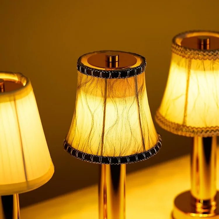 Draadloze LED Tafellamp met Dimbare Verlichting en Afneembare Lampenkap - Goud 4