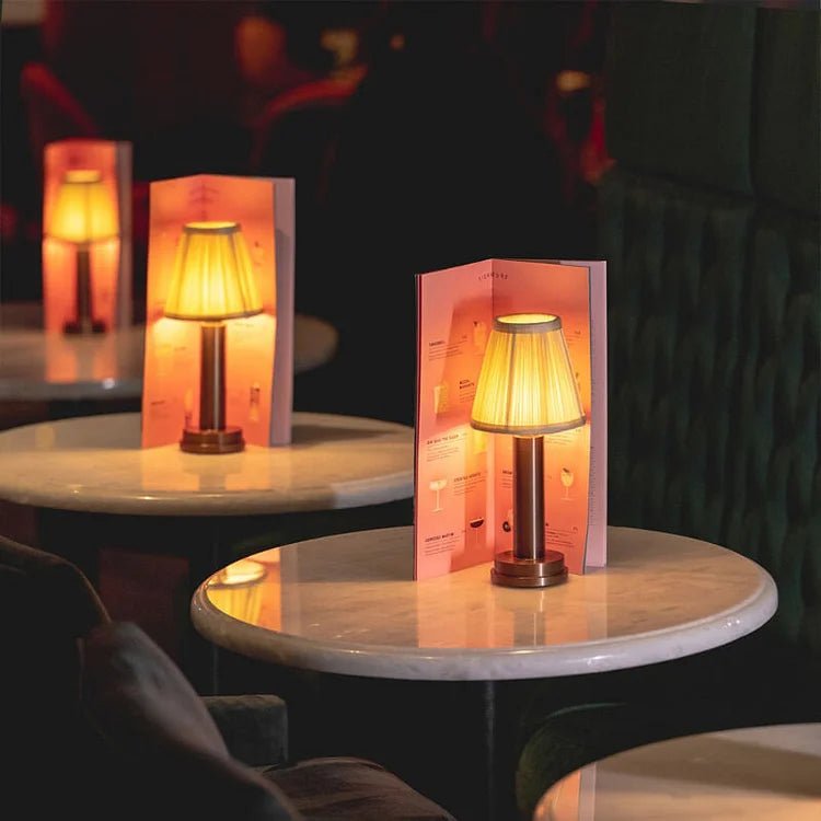 Draadloze LED Tafellamp met Dimbare Verlichting en Afneembare Lampenkap - Goud 6