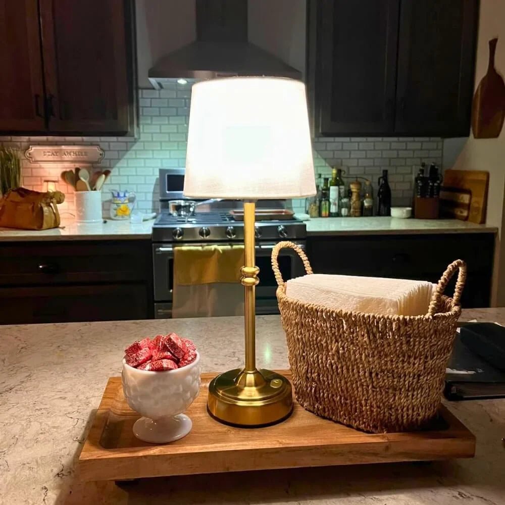 Draadloze Oplaadbare Tafellamp met Retro Design – LED, Dimfunctie, Ideaal voor Binnen en Buiten 2