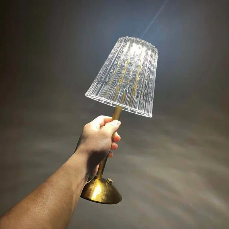 Draadloze Tafellamp van Kristal en Metaal - Elegante Oplaadbare LED Verlichting voor Nachtkastje en Interieur 4