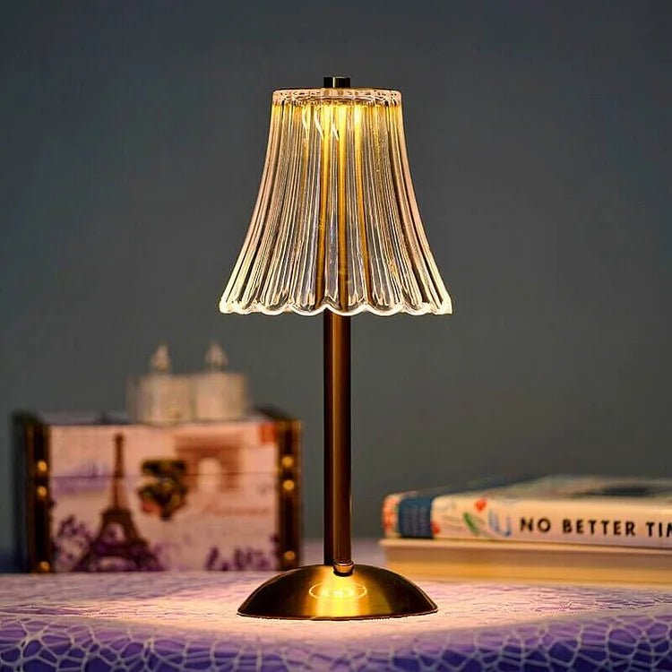 Draadloze Tafellamp van Kristal en Metaal - Elegante Oplaadbare LED Verlichting voor Nachtkastje en Interieur 6