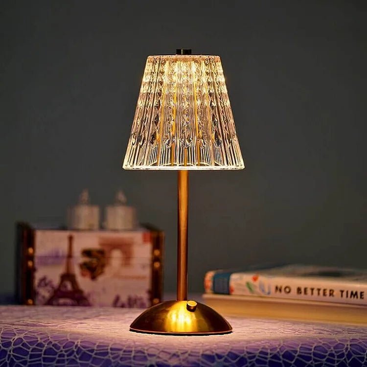 Draadloze Tafellamp van Kristal en Metaal - Elegante Oplaadbare LED Verlichting voor Nachtkastje en Interieur 7