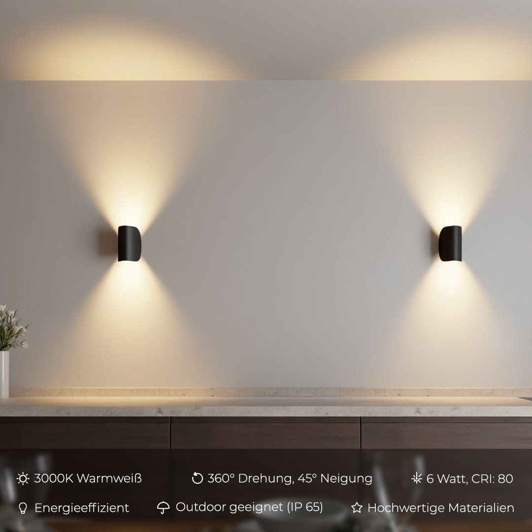 Draaibare Wandlamp met LED Verlichting – Energiezuinige Aluminium Lamp in Zwart 1