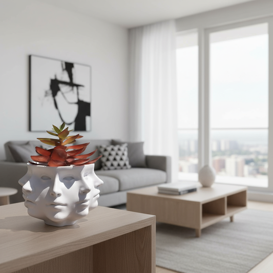 3D Gezicht Bloempot Binnen - Artistieke Bloempot voor Planten en Bloemen, Hoogwaardig en Duurzaam Design