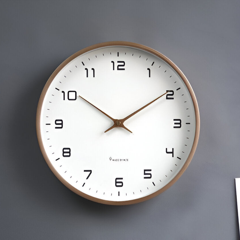 Elegante Houten Wandklok van 30 cm met Minimalistisch Ontwerp en Nauwkeurig Kwartsmechanisme 5