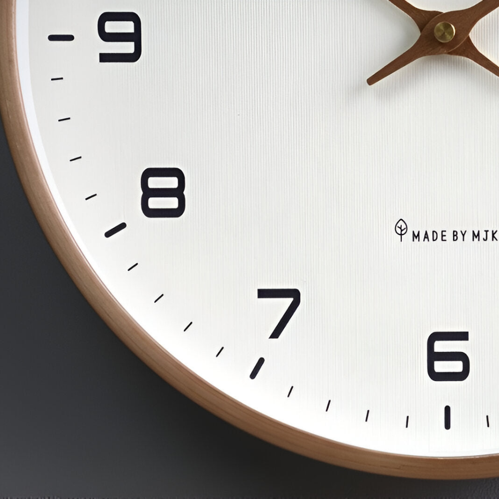 Elegante Houten Wandklok van 30 cm met Minimalistisch Ontwerp en Nauwkeurig Kwartsmechanisme 6