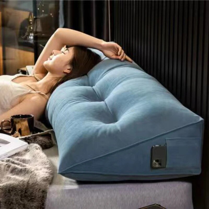 Ergonomisch Wigkussen voor Bed met Ondersteuning en Zijvak – Optimaal Comfort voor Rug en Nek, Verkrijgbaar in Meerdere Maten 6