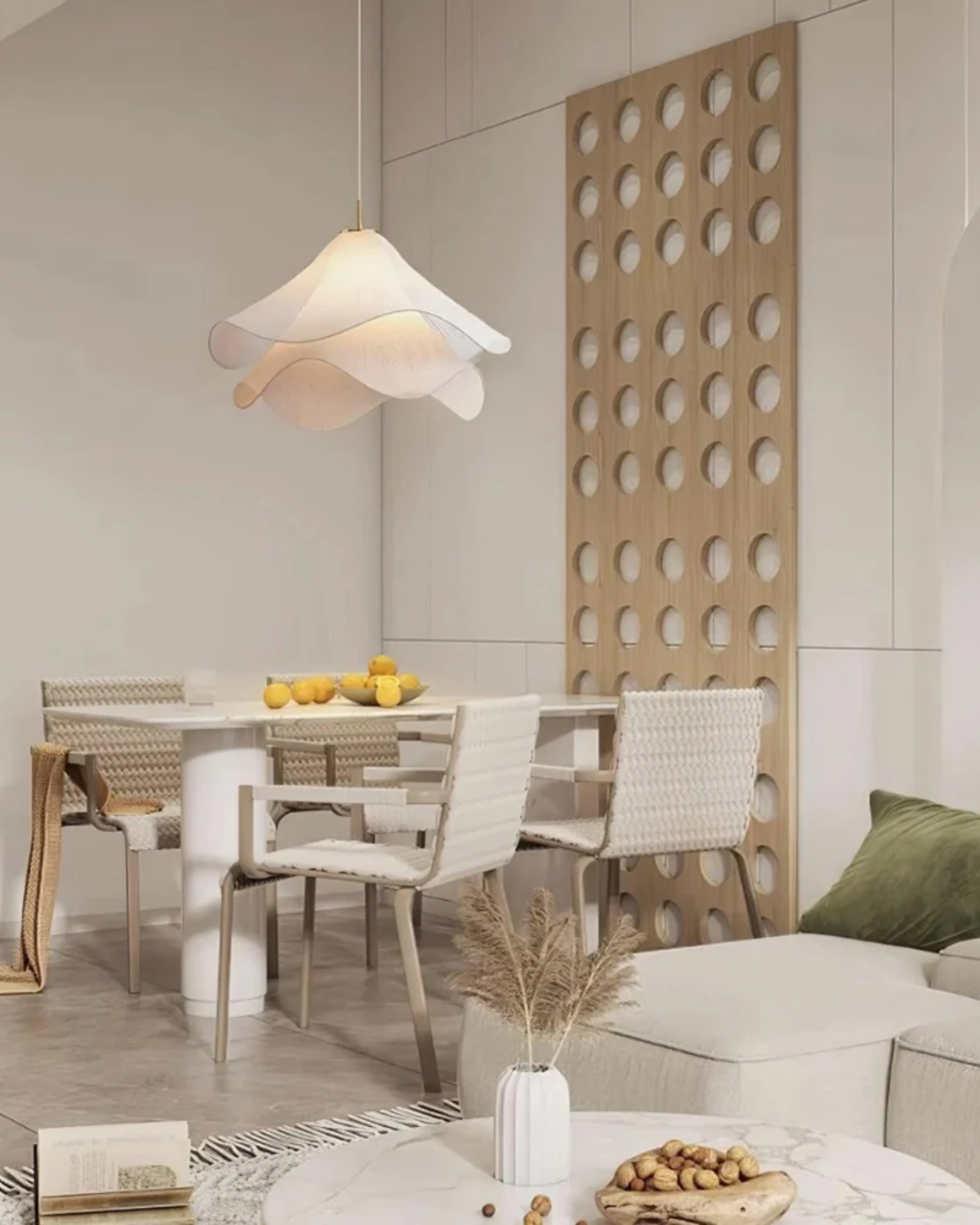 Etherische Bloem Hanglamp met Goudkleurige Details – Uniek Design voor Eettafel, Woonkamer of Slaapkamer Verlichting 4