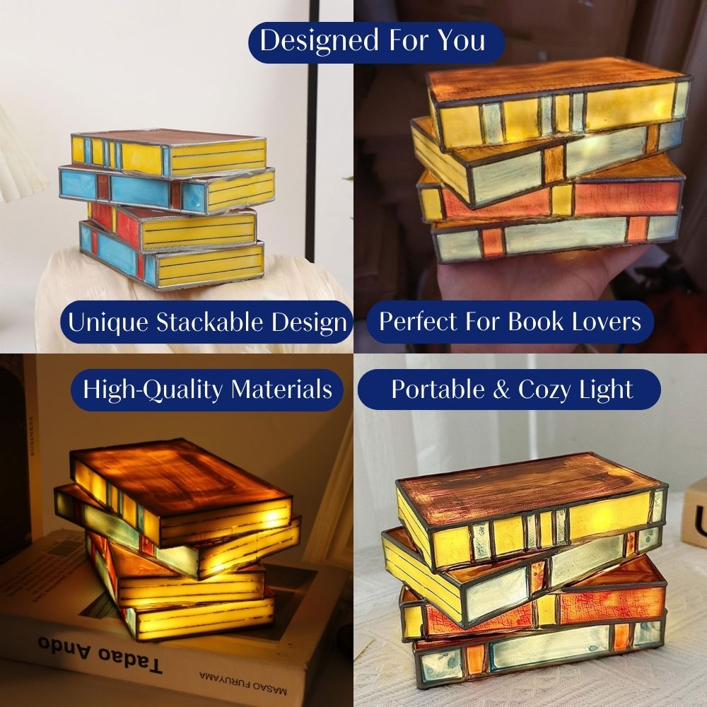 Gebrandschilderde Glazen Boekenlamp - Uniek Multicolor Design voor Warme Verlichting in Woonkamers en Studeerkamers 1