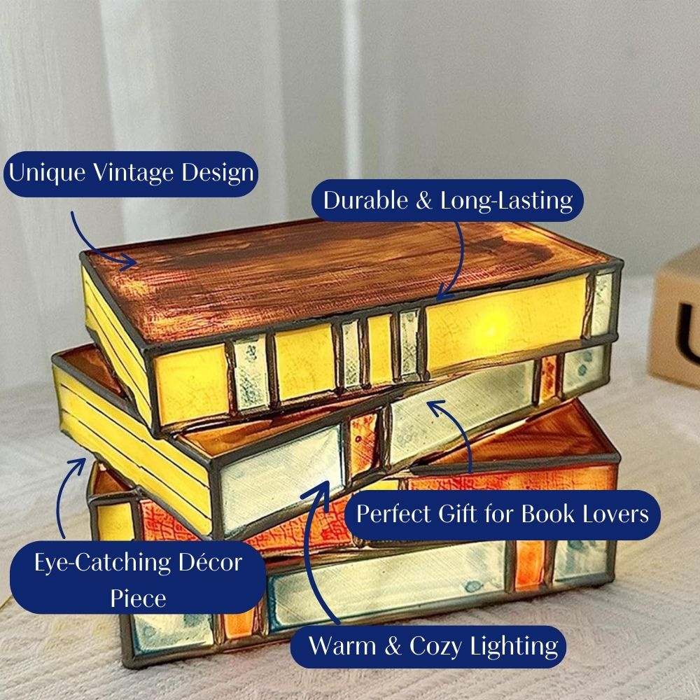 Gebrandschilderde Glazen Boekenlamp - Uniek Multicolor Design voor Warme Verlichting in Woonkamers en Studeerkamers 2