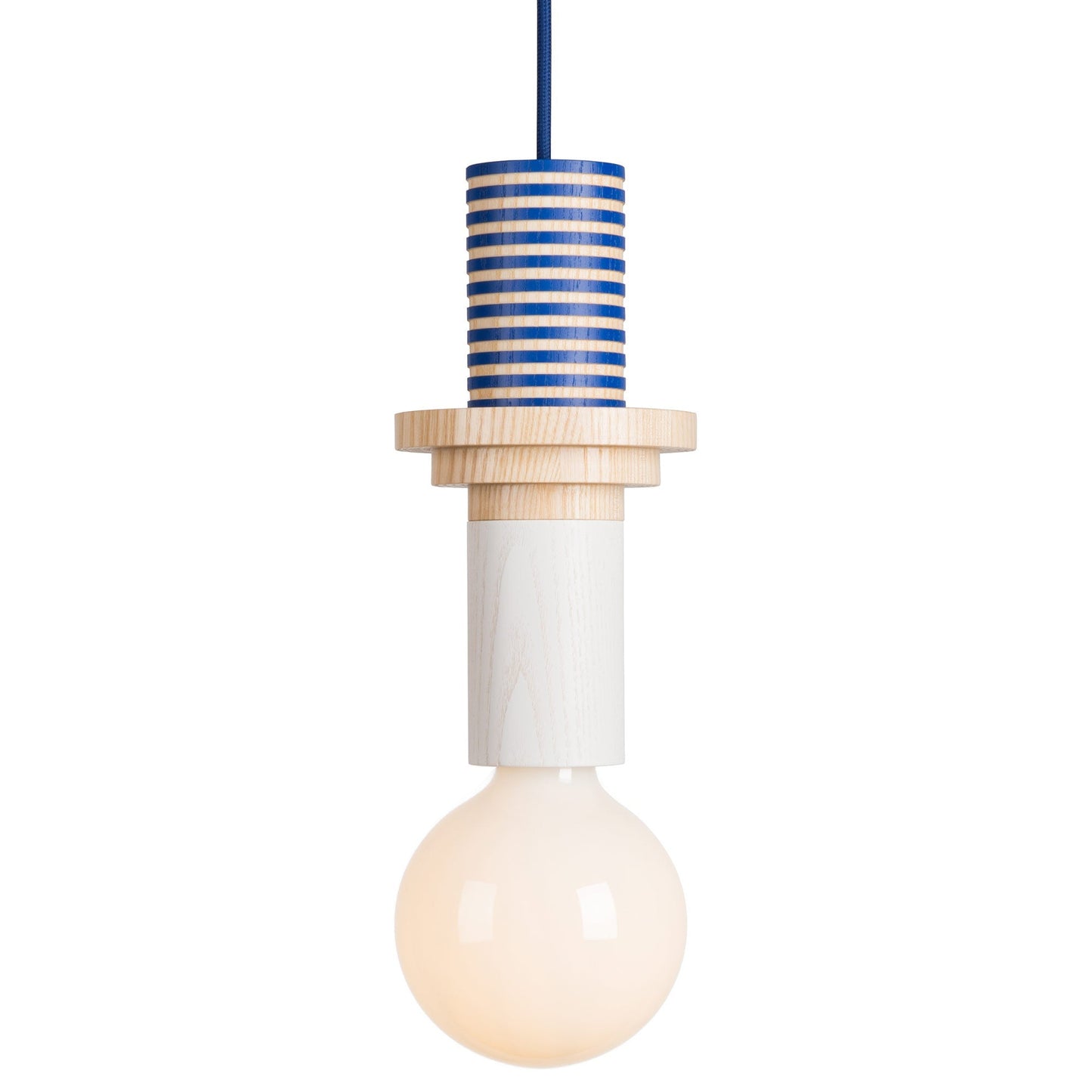 Gekleurde Houten Blokken Hanglamp voor Woonkamer of Eetkamer – Verstelbaar Snoer, Modern Industrieel Ontwerp 0