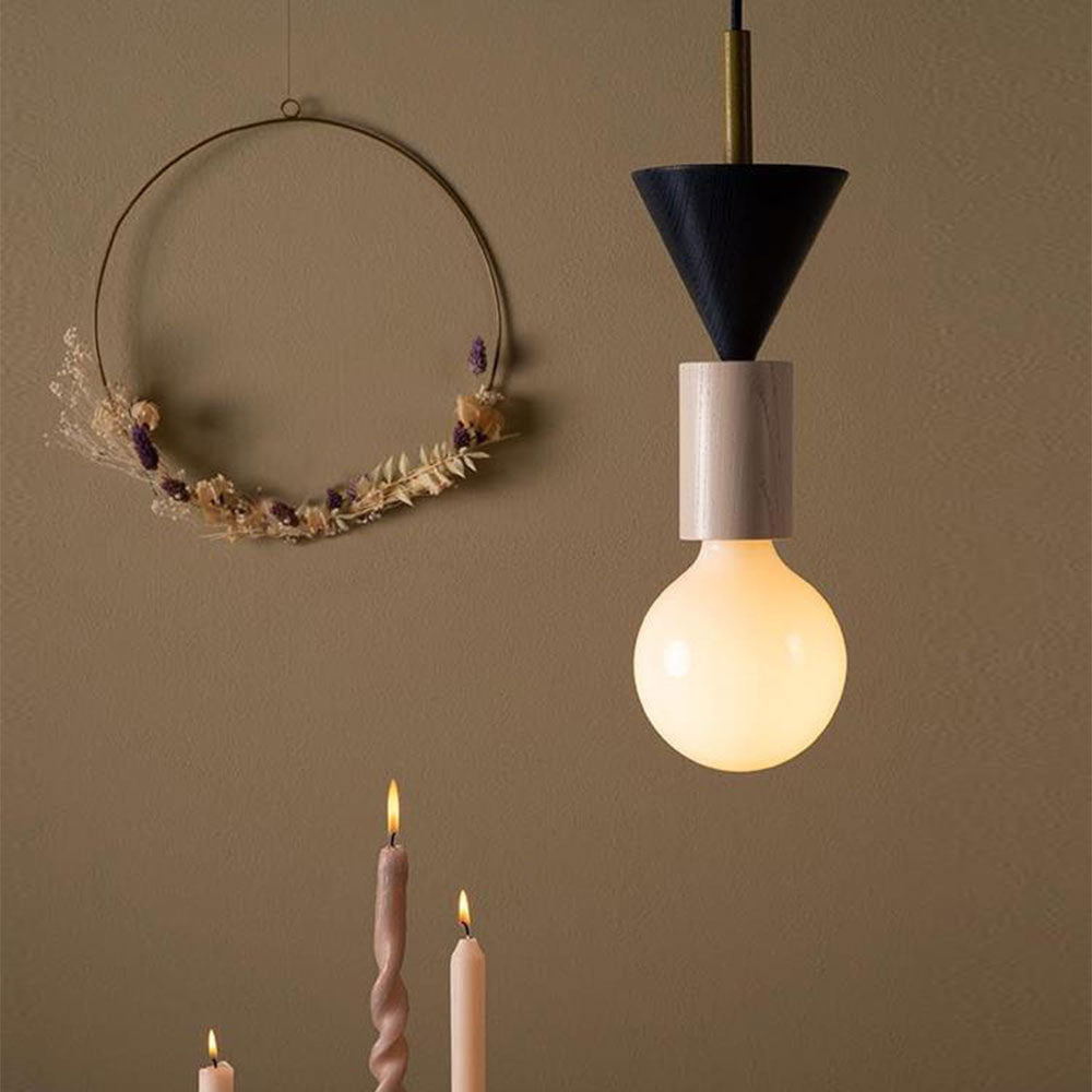 Gekleurde Houten Blokken Hanglamp voor Woonkamer of Eetkamer – Verstelbaar Snoer, Modern Industrieel Ontwerp 8