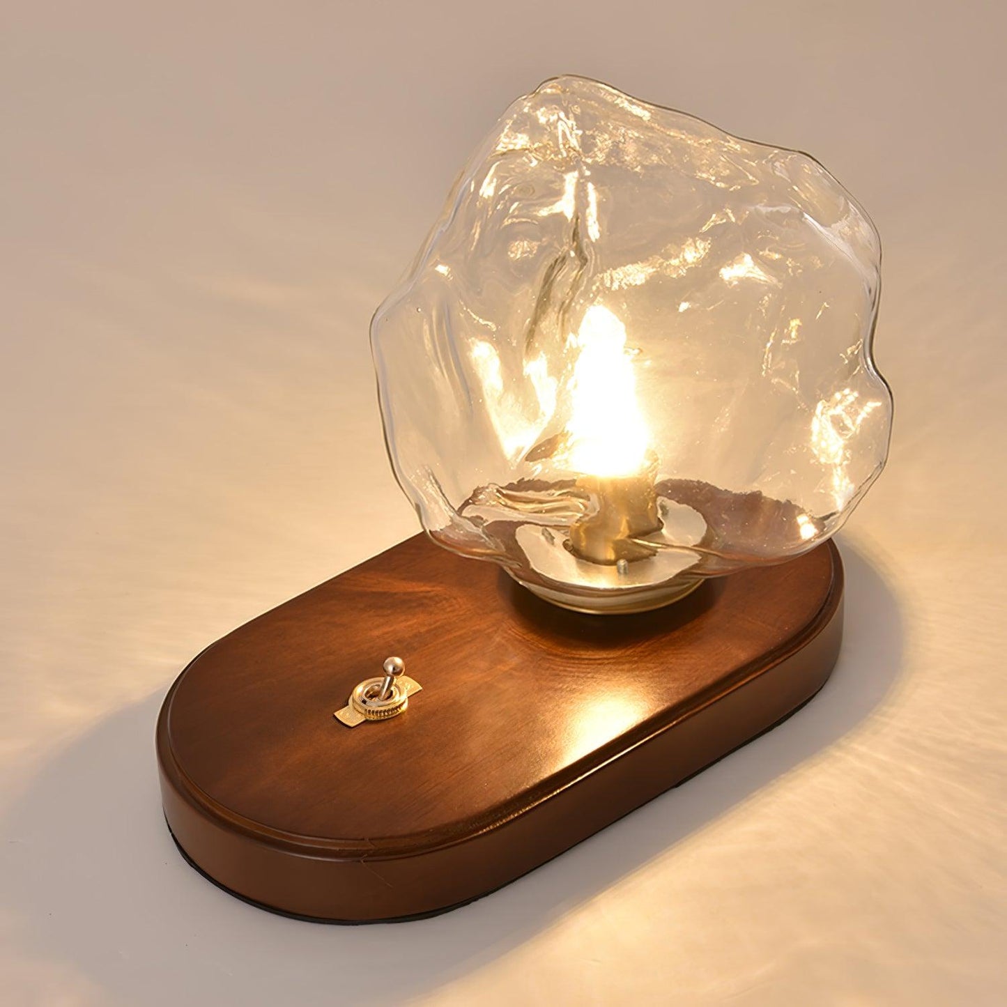 Glas Tafellamp met IJssteen Ontwerp – Elegante Verlichting voor Woonkamers en Slaapkamers 3