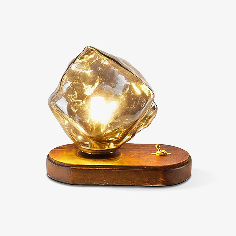 Glas Tafellamp met IJssteen Ontwerp – Elegante Verlichting voor Woonkamers en Slaapkamers 9