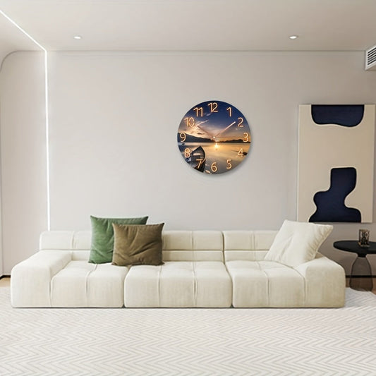 Glazen Wandklok met Stil Mechanisme en Nautisch Ontwerp – 30 cm 2