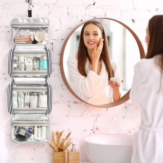 Grote Toilettas met 4 Vakken en Hanghaak – Blauw, Ideaal voor Reizen 1