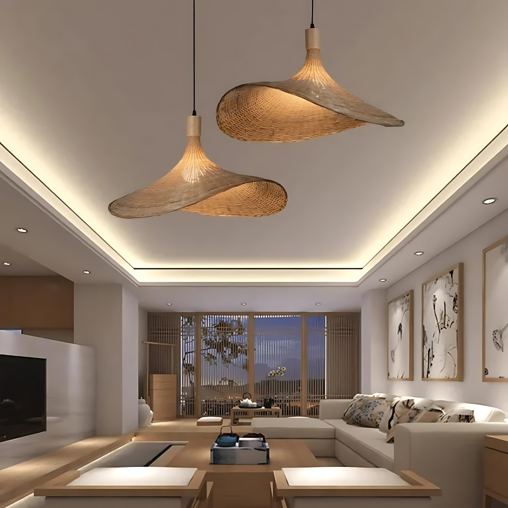 Handgemaakte Rotan Hanglamp met Verstelbare Hoogte – Boho Chic Woonkamer en Eettafel Verlichting 5