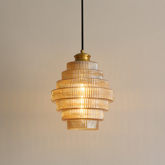 Hanglamp met Retro Glazen Vorm en Messing Afwerking – Verstelbare Lengte voor Diverse Ruimtes 1