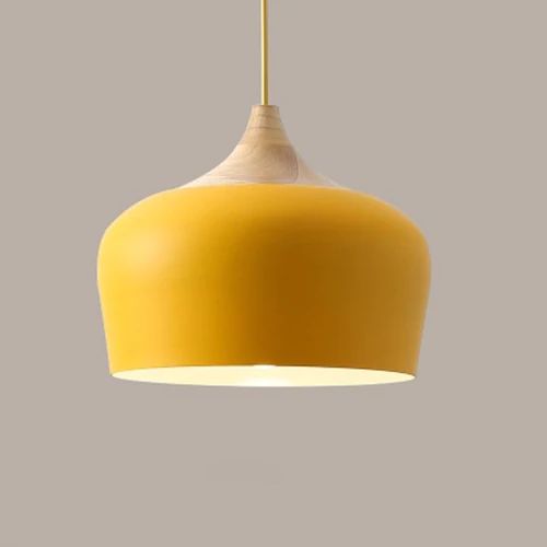 Hanglamp van Metaal en Hout in Pasteltinten voor Eettafel – Verstelbare Hoogte en Sfeervolle Verlichting 5