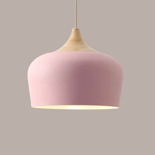Hanglamp van Metaal en Hout in Pasteltinten voor Eettafel – Verstelbare Hoogte en Sfeervolle Verlichting 6