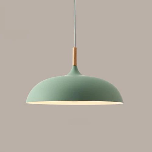 Hanglamp van Metaal en Hout in Pasteltinten voor Eettafel – Verstelbare Hoogte en Sfeervolle Verlichting 9