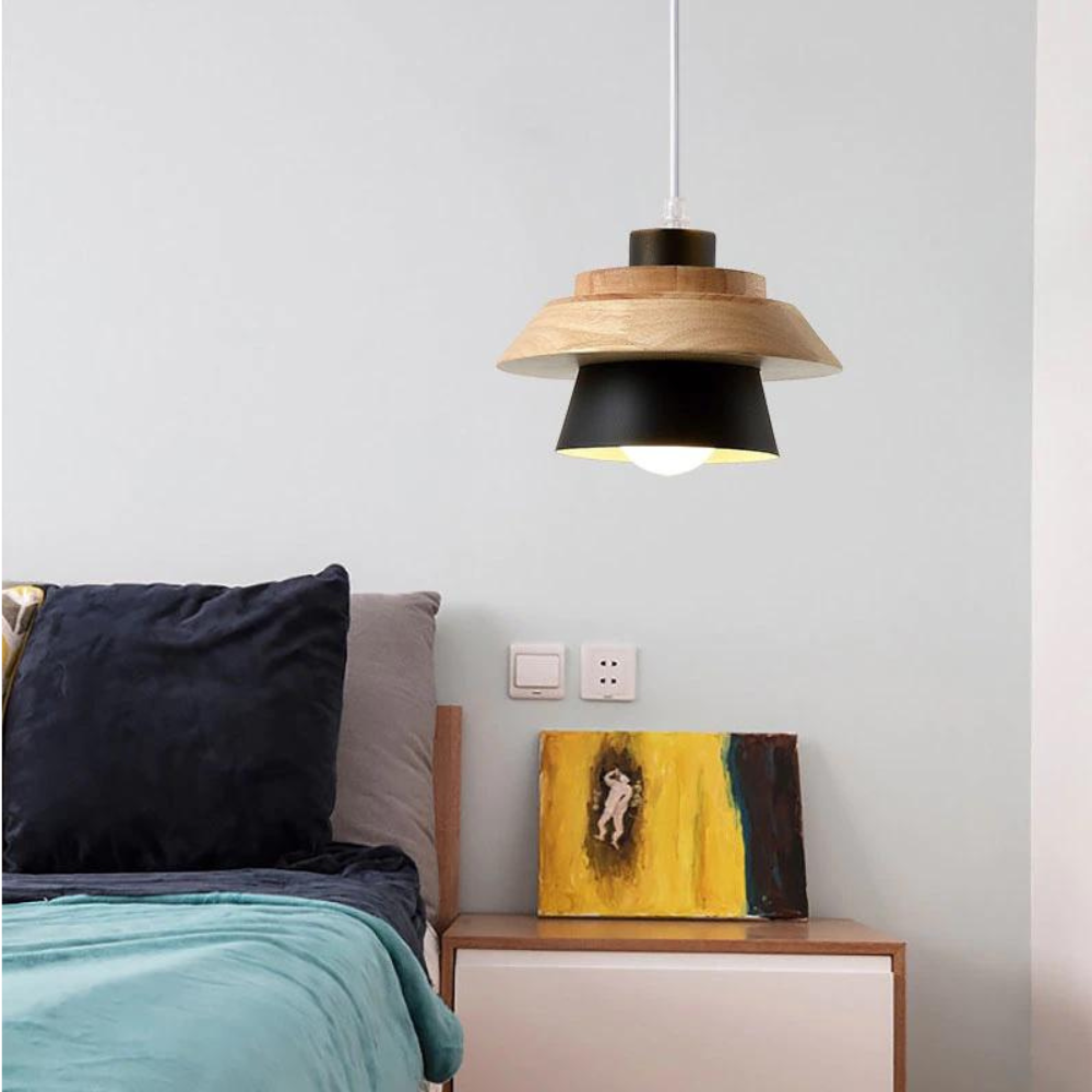 Hanglamp van Steen en Hout – Aardse Elegantie voor Modern en Rustiek Interieur 2