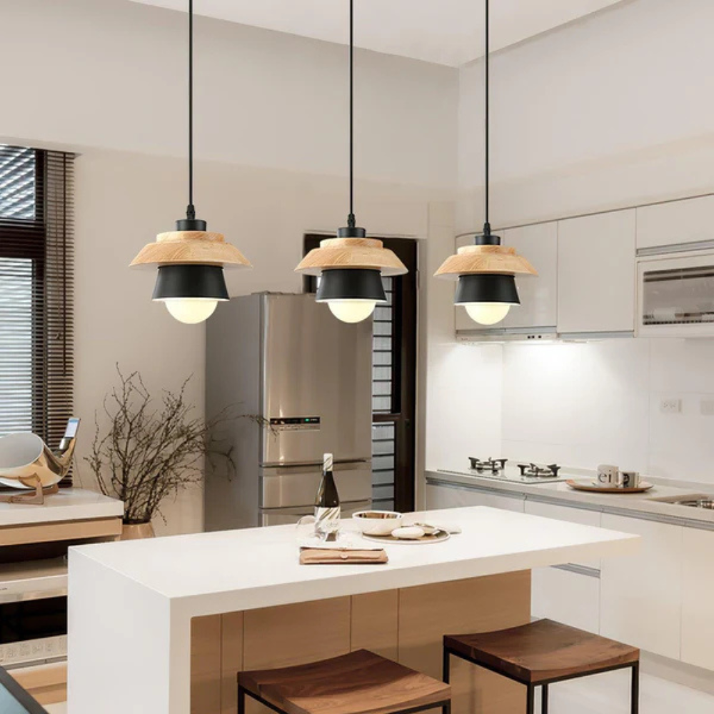 Hanglamp van Steen en Hout – Aardse Elegantie voor Modern en Rustiek Interieur 3