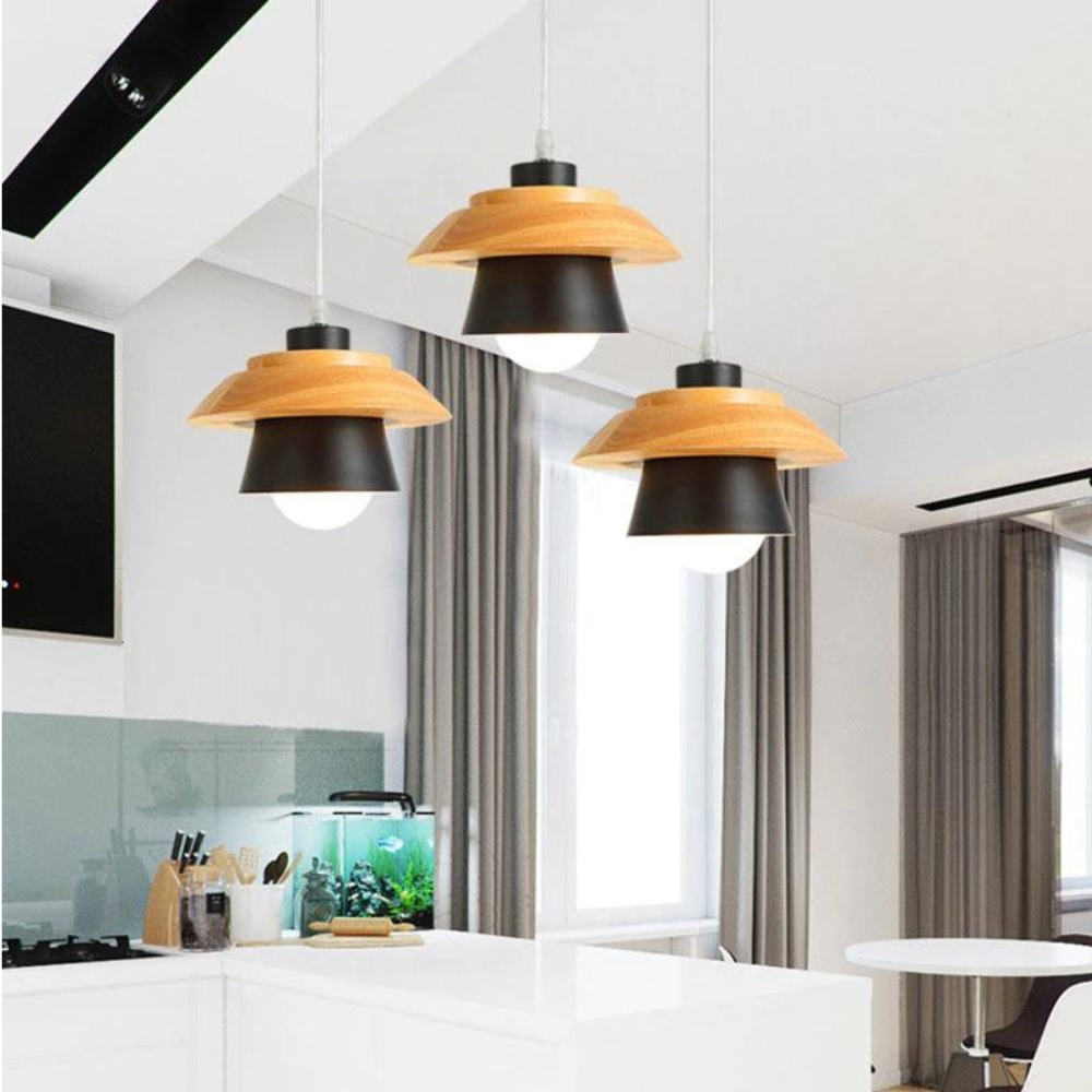 Hanglamp van Steen en Hout – Aardse Elegantie voor Modern en Rustiek Interieur 4