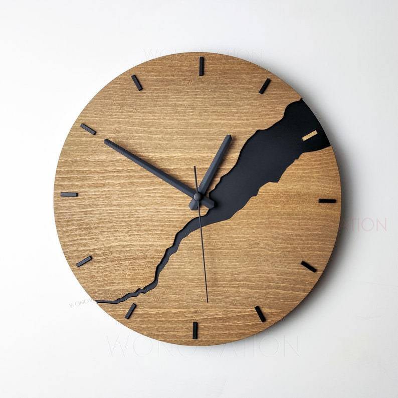 Houten Wandklok 30x30 cm met Minimalistisch Ontwerp – Tijdloze Decoratie voor Elke Kamer 3