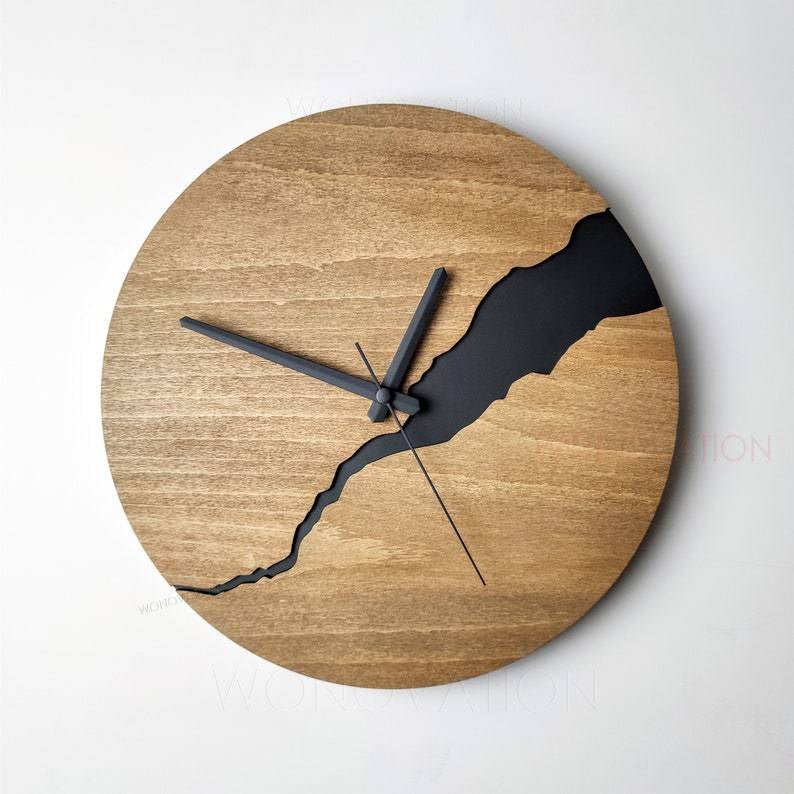 Houten Wandklok 30x30 cm met Minimalistisch Ontwerp – Tijdloze Decoratie voor Elke Kamer 4