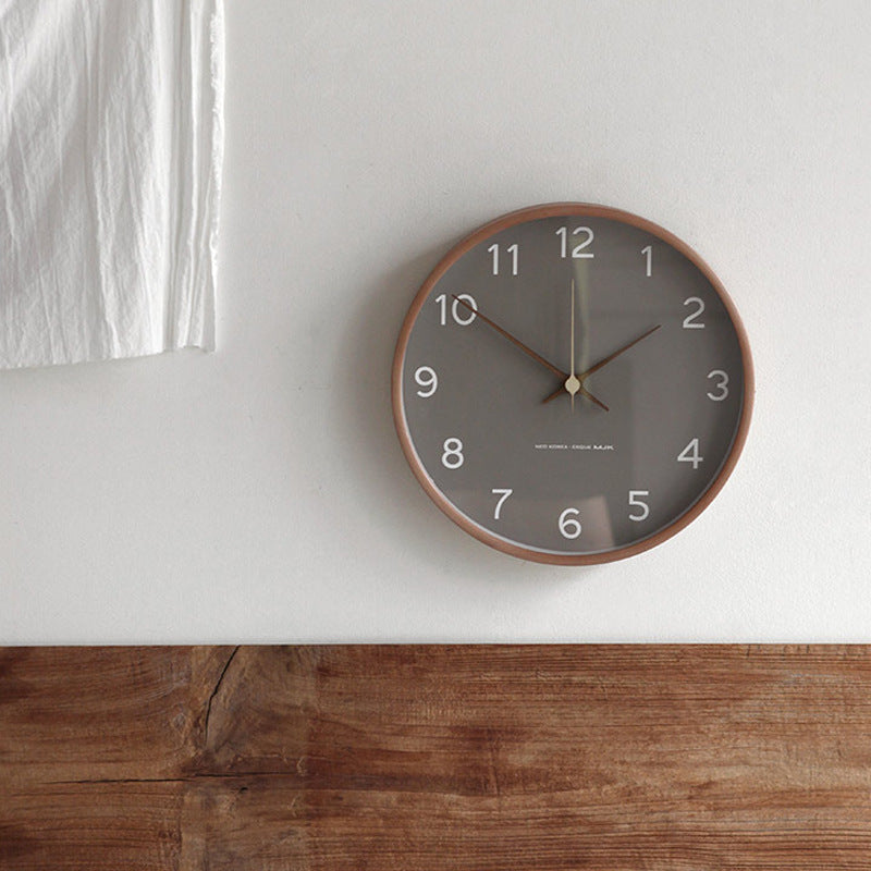 Houten Wandklok in Scandinavische Stijl – 30 cm Diameter met Nauwkeurig Kwartsuurwerk, Grijs of Wit 3