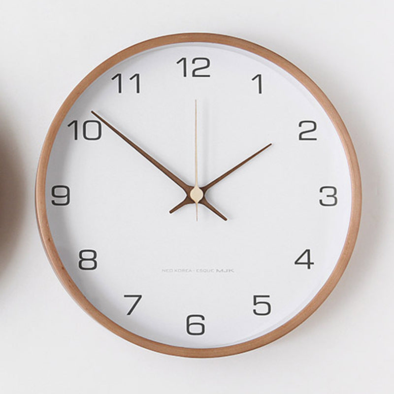 Houten Wandklok in Scandinavische Stijl – 30 cm Diameter met Nauwkeurig Kwartsuurwerk, Grijs of Wit 4