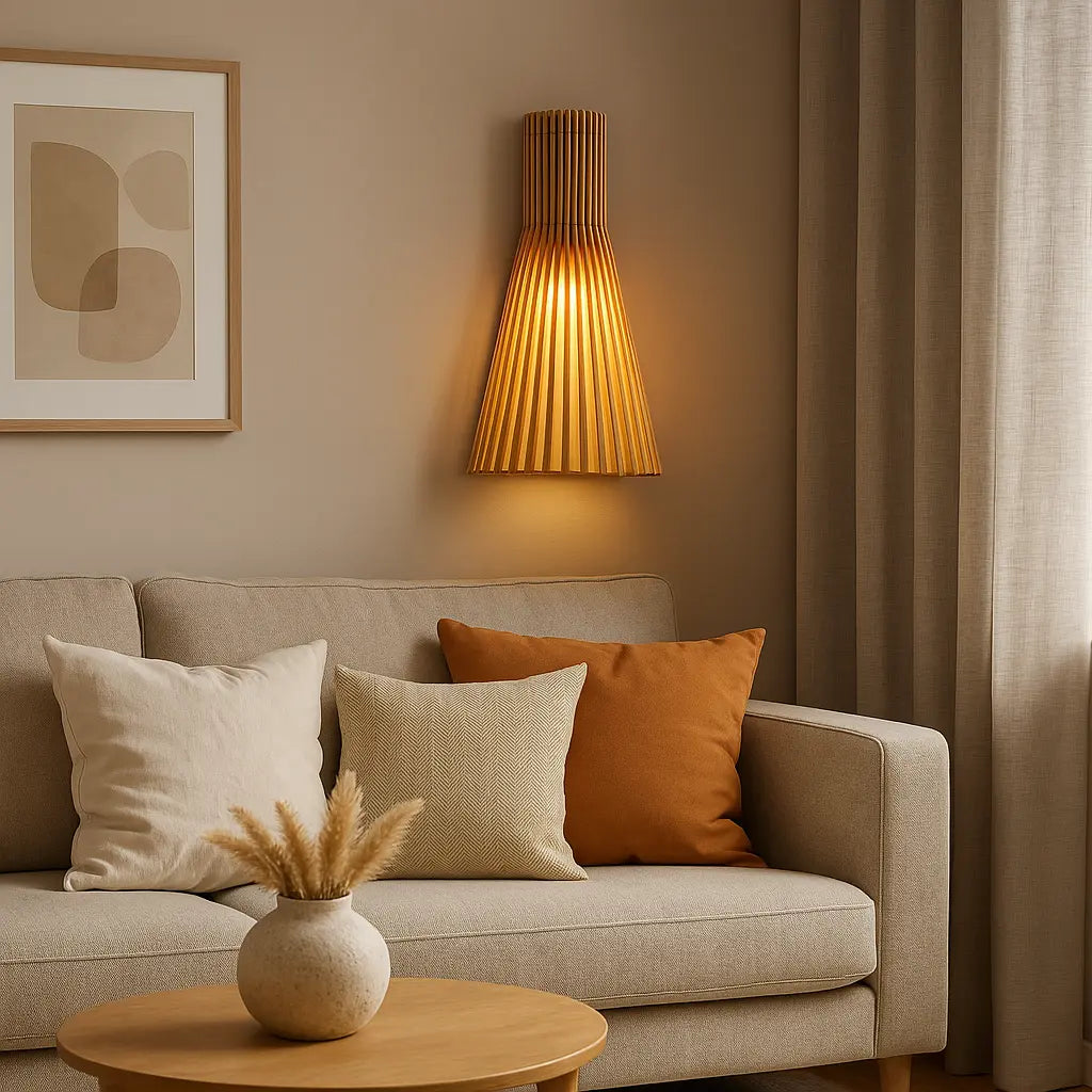 Houten Wandlamp Zwart of Wit Accent – Moderne Muurlamp voor Binnen met Eenvoudige Montage 1