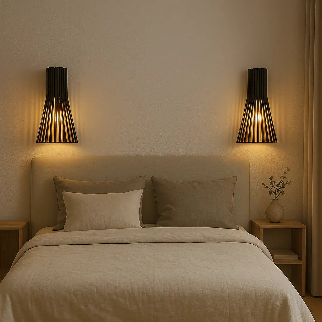 Houten Wandlamp Zwart of Wit Accent – Moderne Muurlamp voor Binnen met Eenvoudige Montage 2