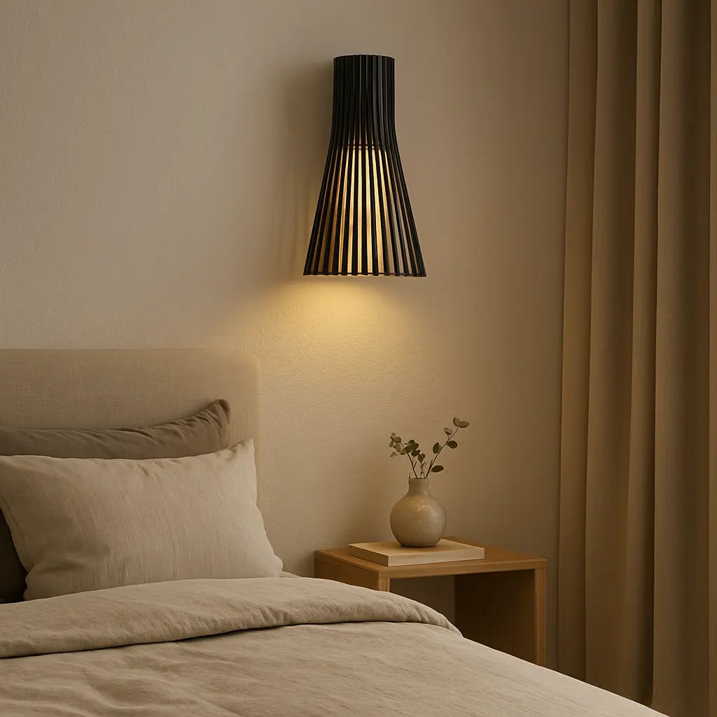 Houten Wandlamp Zwart of Wit Accent – Moderne Muurlamp voor Binnen met Eenvoudige Montage 5