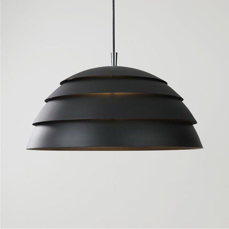 Moderne Zwarte Hanglamp voor Eettafel – Koepelvormige LED Woonkamer Lamp met E27 Fitting, Minimalistisch Ontwerp
