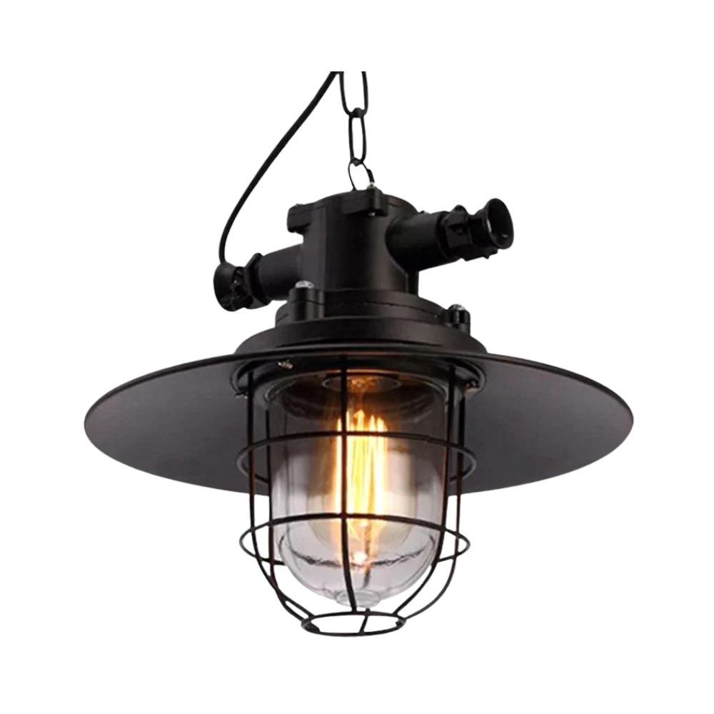 Industriele Hanglamp Zwart van Ijzer met Verstelbare Hoogte voor Eettafel en Woonkamer 0