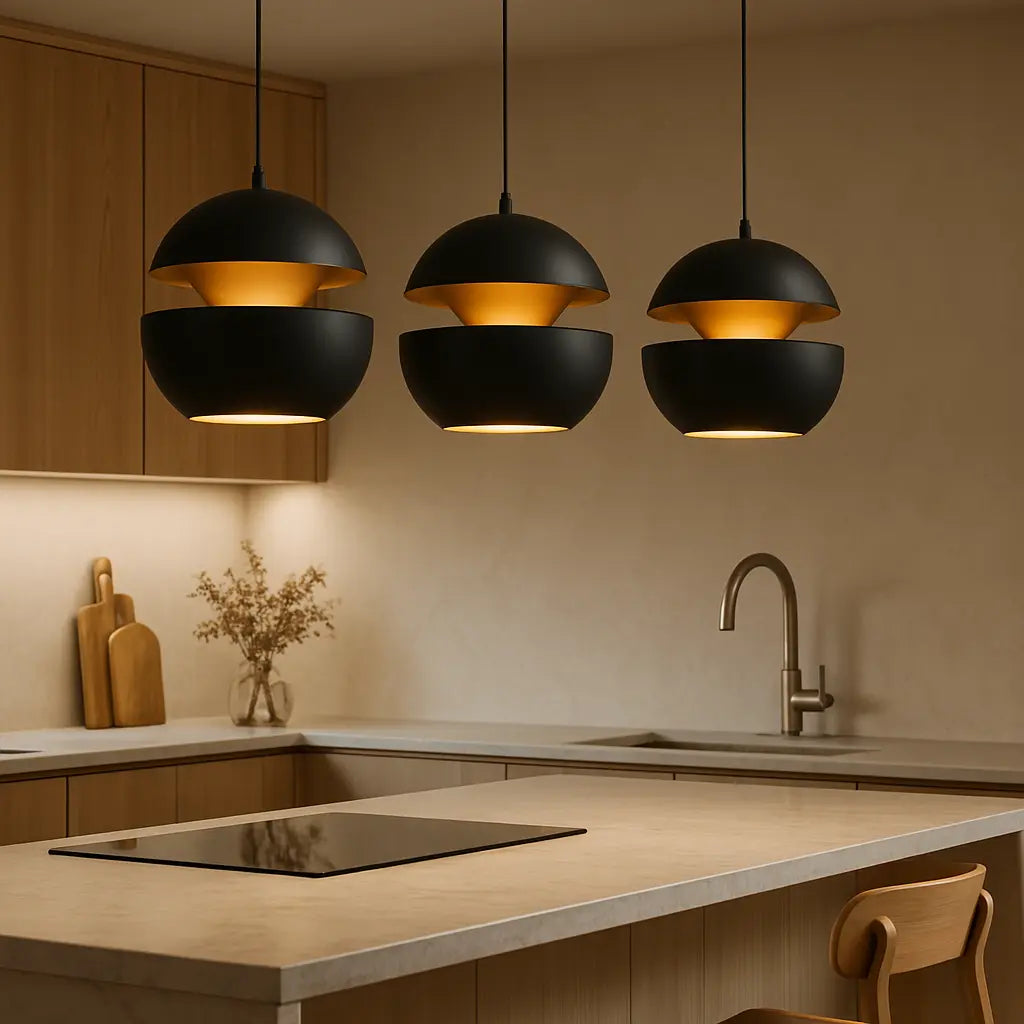 Industriële Hanglamp met Gouden Accent – Zwart of Wit 0