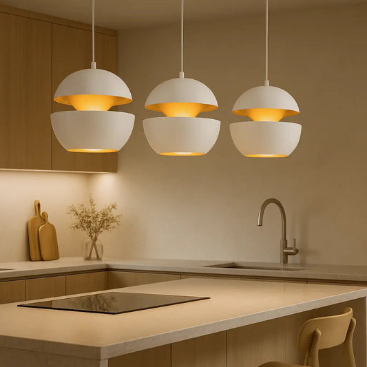 Industriële Hanglamp met Gouden Accent – Zwart of Wit 1