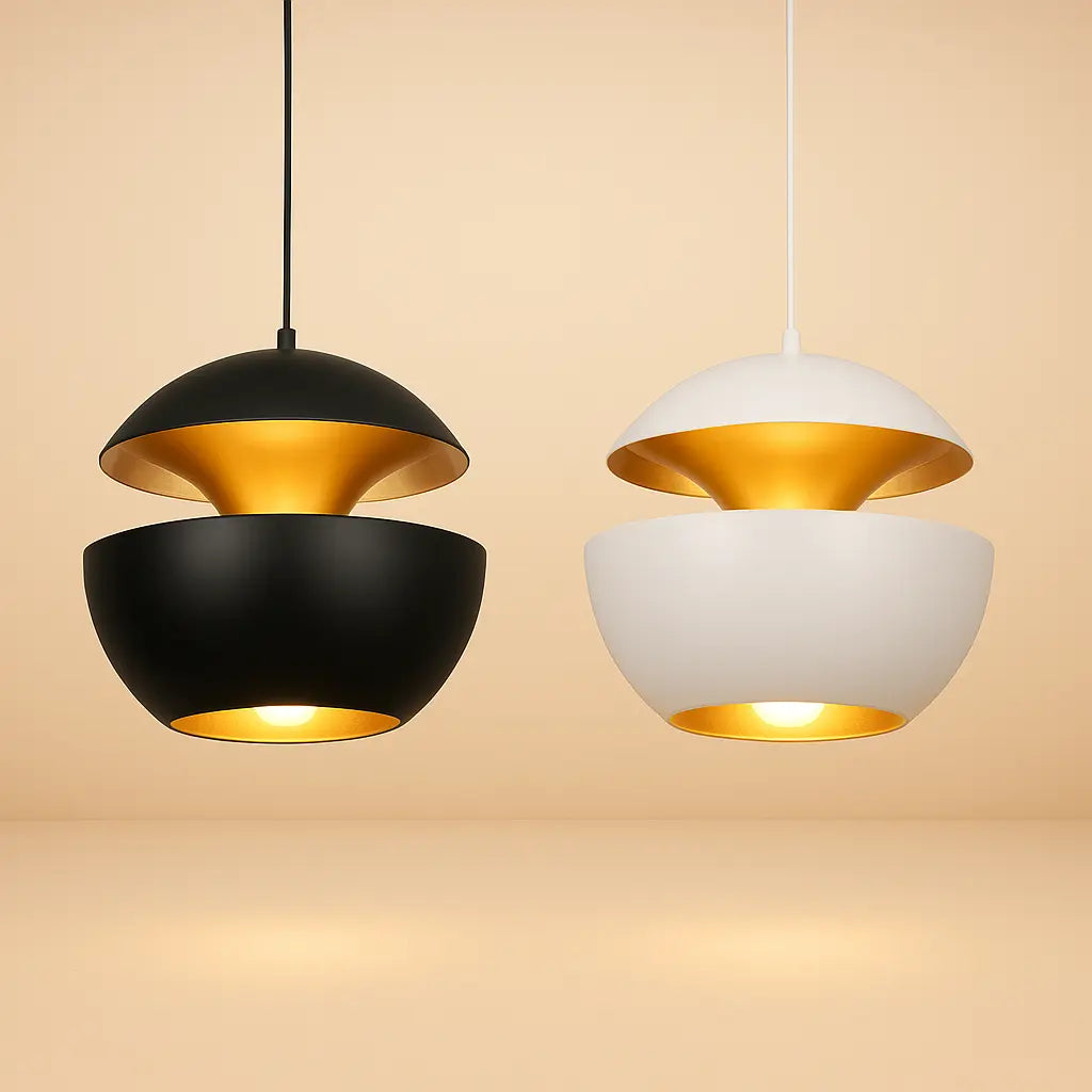Industriële Hanglamp met Gouden Accent – Zwart of Wit 2
