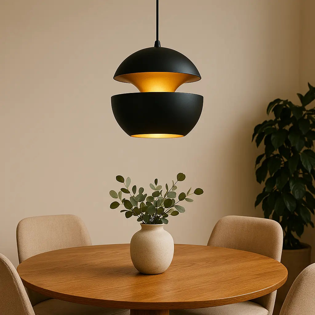 Industriële Hanglamp met Gouden Accent – Zwart of Wit 3