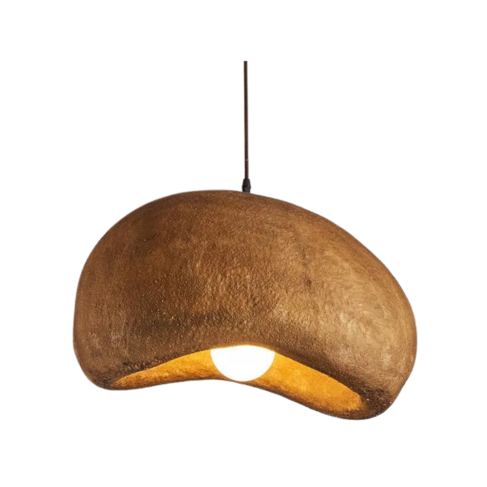 Japandi Hanglamp van Hoogwaardig Hars met Textuur - Minimalistisch Design voor LED Verlichting 0