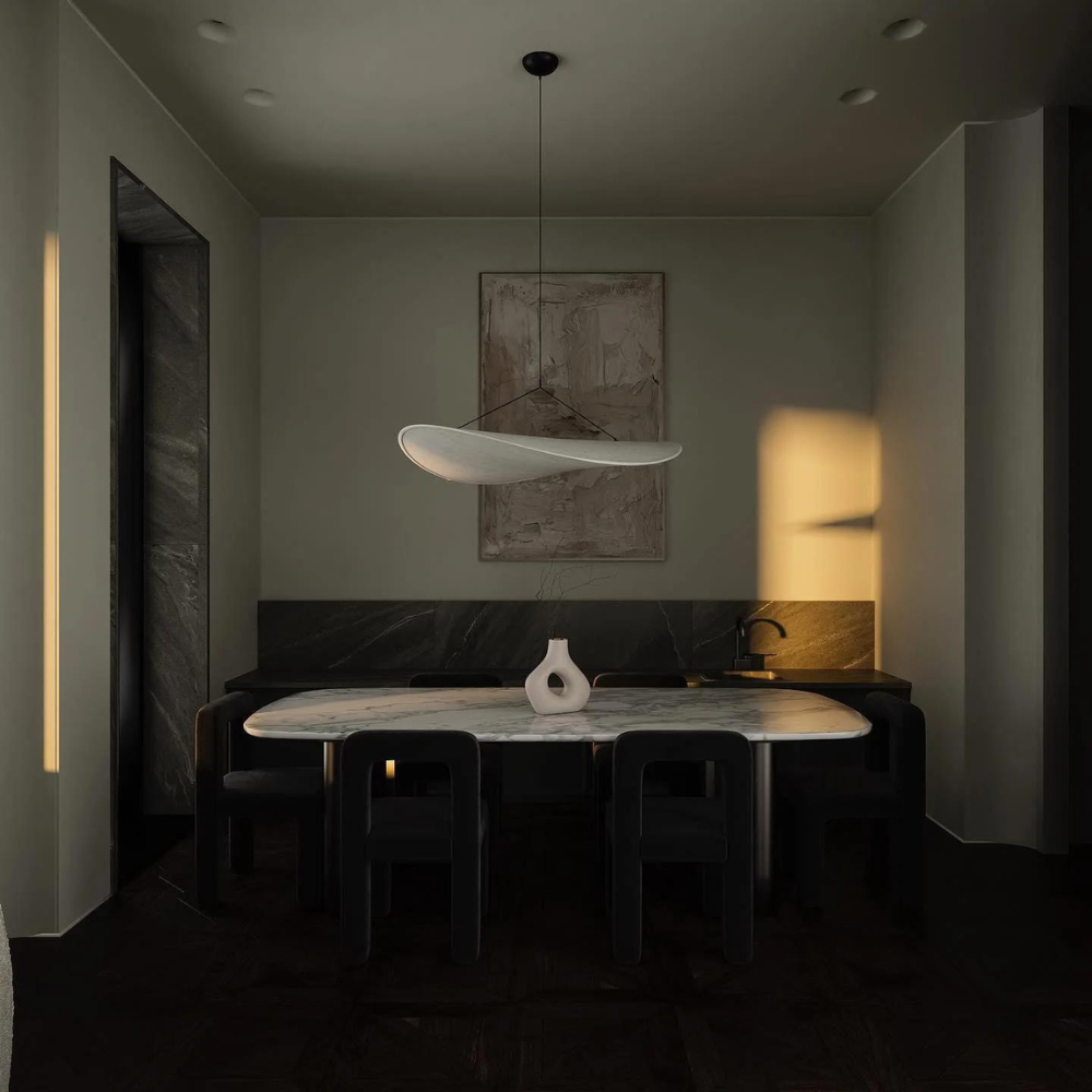 Japandi Hanglamp van Hoogwaardige Zijde – Elegante Verlichting voor Woonkamer of Eettafel, Verstelbare Hoogte 2