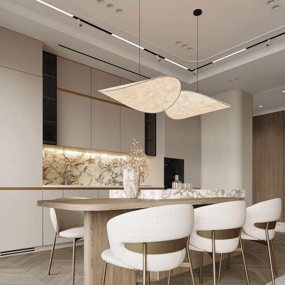 Japandi Hanglamp van Hoogwaardige Zijde – Elegante Verlichting voor Woonkamer of Eettafel, Verstelbare Hoogte 4