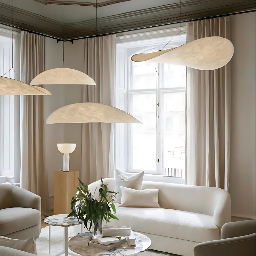 Japandi Hanglamp van Hoogwaardige Zijde – Elegante Verlichting voor Woonkamer of Eettafel, Verstelbare Hoogte 6