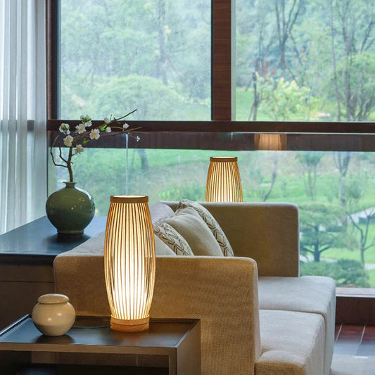 Japanse Hanglamp van Bamboe en Hout – Zen Woonkamer Lamp voor Serene Sfeer, 60 cm Hoog, Natuurlijk Ontwerp 1